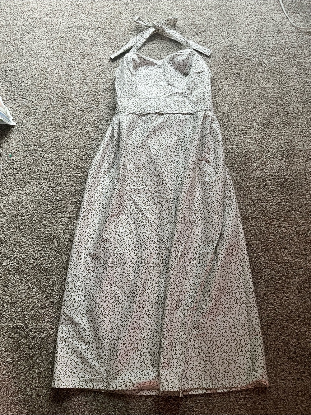 Halter-Neck Maxi Dress in Light Floral Print